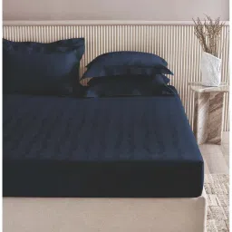 SANSAAR A D'DECOR BRAND LIVE CONSCIOUSLY Jqd056-Streak-Blue Opal King Bedsheet with 2 Pillow Covers-image-77