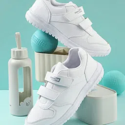 LIBERTY velcro Solid School Shoes - White-picture-27