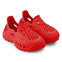 HOPPA SWEDEN Solid Perforated Slip On Clogs - Red-picture-37