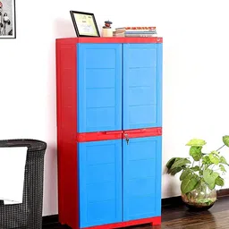 cello wimplast Cello Novelty Big Plastic 2 Door Cupboard, Red and Blue image 2