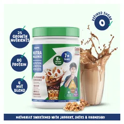 Gladful NutraMilk Healthy Chocolate Milk Mix 400g - 7+ Age 0% Refined Sugar, 8g Protein, 25 Vitamins & Minerals, No Preservatives - Supports Immunity, Growth, Bone Health & Brain Development image 2