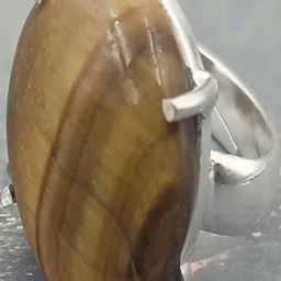 Shrim jewels German Silver Brass-Plated Tigers Eye Studded Finger Ring image 3