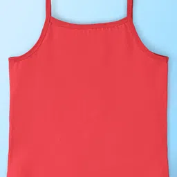 Pine Kids Cotton Sleeveless Antimicrobial Slips Solid & Dot Print Pack Of 3 - Red Blue & White image 3