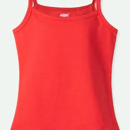 Ariel Cotton Lycra Knit Pack Of 3 Sleeveless Solid Camisoles - Green Red & Pink image 5