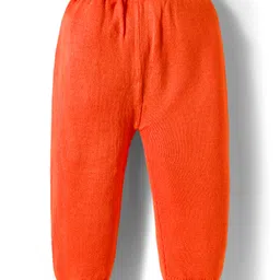 Babyhug Cotton Knit Full Sleeves Sweater Set With Stripes - Orange & White image 4