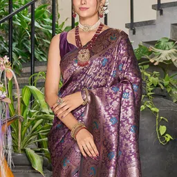 MORDEN MUSE Woven Design Zari Banarasi Saree image 5