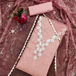 SAINOOR Floral Embroidered Beads And Stones Unstitched Dress Material-picture-43