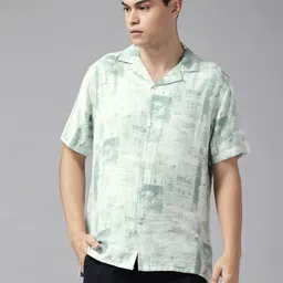 Blackberrys Abstract Print Smart Fit Casual Shirt-image-0