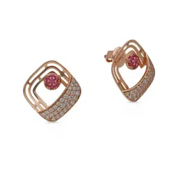 malabar gold and diamonds Malabar Gold & Diamonds 18k Rose Gold Stud Earrings for Women-picture-14