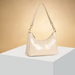 Forever Glam by Pantaloons Beige Textured Medium Hobo Shoulder Bag-picture-36