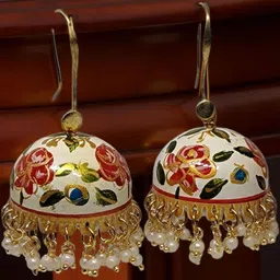 VYRA Pearls Beaded Dome Shaped Jhumkas image 5