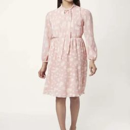 Annabelle by Pantaloons Dusty Pink Printed A-Line Dress-picture-26