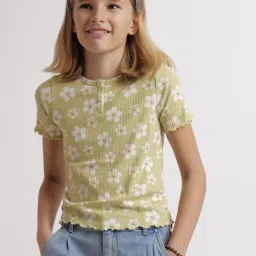 KIDS ONLY Celery Green Floral Print T-Shirt-picture-33