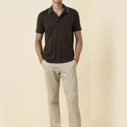 Allen Solly Brown Cotton Regular Fit Polo T-Shirt image 5
