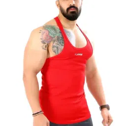 FUAARK Red Slim Fit Tank Tees-image-35