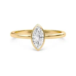 SHINE ETERNAL 18K Yellow Gold Elegant Bezel Set Engagement Lab Grown Diamond Ring-picture-10