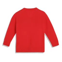 Tommy Hilfiger Kids Red Self Design Full Sleeves Sweater image 2
