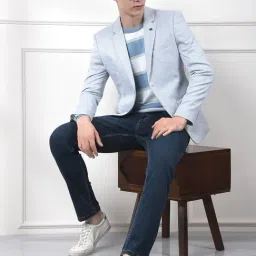 Crimsoune Club Blue Polyester Slim Fit Blazer image 5