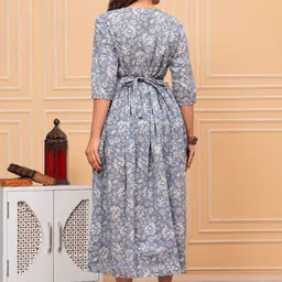 Style Heaven Floral Printed Gotta Patti Cotton Maternity Angrakha Kurti image 4