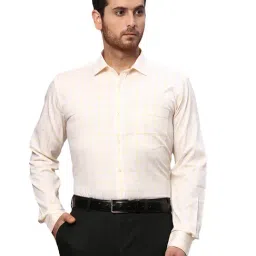 Park Avenue Yellow & White Slim Fit Check Shirt-picture-38