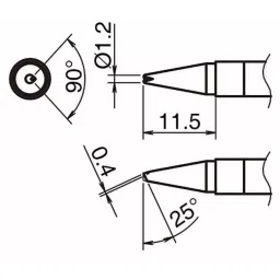 Hakko Soldering Tip Replacement T39 Series V-Groove Type, T39-BCR12 (10 LOTS) (Pack of 10) image 3