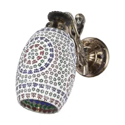 1ST TIME Multicoloured & Multicoloured Printed Metal Traditional Frustum Shaped Wall Lamp image 5