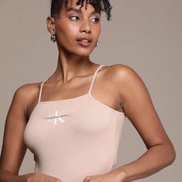 Calvin Klein Jeans Brand Logo Embroidered Sleeveless Bodysuit-picture-39