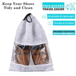 Kuber Industries Grey and Black 8 Pieces Printed Shoe Cover Bags image 2