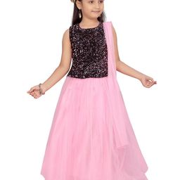 BAESD Girls Embellished Sequinned Ready to Wear Lehenga & Blouse With Dupatta-picture-5