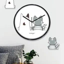 Random Multicolor Plastic Round Wall Clock-picture-19