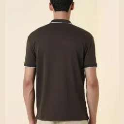 Allen Solly Brown Cotton Regular Fit Polo T-Shirt image 2