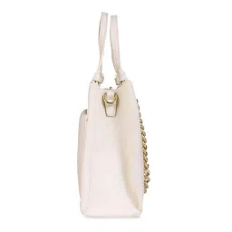 Hamster London Pastel Promise Handbag with Detachable Strap- White (M) image 4