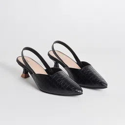 Street Style Store Women Textured Kitten Heel Mules-picture-25