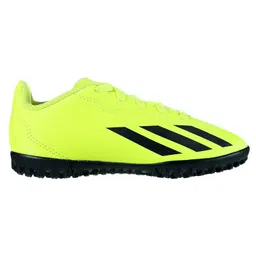Adidas Kids Lace UpSports Shoes with Tape Detailing - Neon Green & Black-image-78