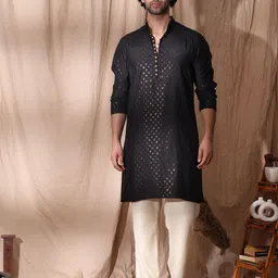 MIDAV Men Ethnic Motifs Printed Summer Sheers Pathani Kurta-picture-24