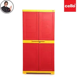 cello wimplast Cello Novelty Big Plastic 2 Door Cupboard, Red and Yellow image 5