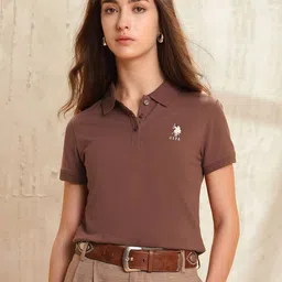 U.S. Polo Assn. Women Women Polo Collar Pockets T-shirt image 1