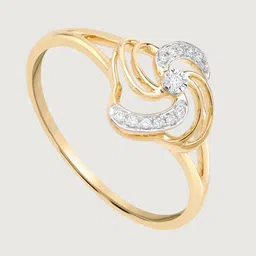 Mia by Tanishq 9KT Natural Diamond Swirl Pop Finger Ring - 1.605 g image 4