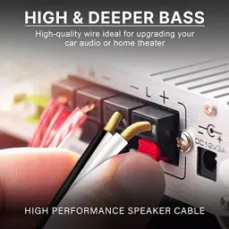 FEDUS 16 Gauge/AWG Oxygen-Free Copper 2 Conductors Audio Speaker Wire Black & White 3 m image 4