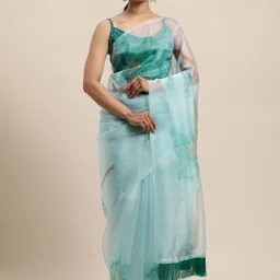 KIMISHA Printed Floral Organza Saree-image-63