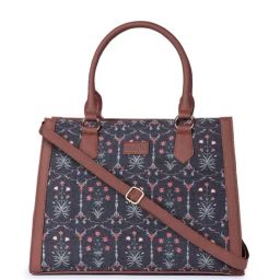 ZOUK Taj Guldasta Classic Black Printed Medium Handbag-picture-19