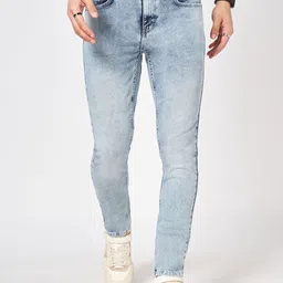 SF JEANS by Pantaloons Men Skinny Fit Low Distress Heavy Fade Jeans image 1