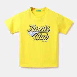 United Colors of Benetton Kids Yellow Graphic Print T-Shirt-picture-30
