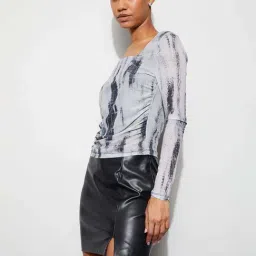Ginger By Lifestyle Grey Regular Fit Printed Top image 3