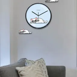 Random Multicolor Plastic Round Wall Clock image 2