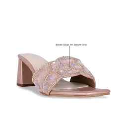 CAI Women Embellished PU Party Block Sandals image 2