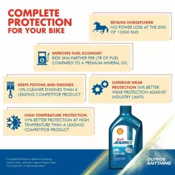 Shell Advance AX7 1 L Bottle 10W-40 Engine Oil for Motorbike image 3