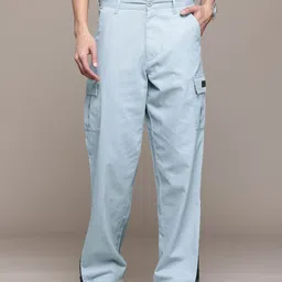 The Roadster Lifestyle Co. Men Pure Cotton Cargo-Style Relaxed Trousers-picture-34