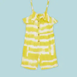 Pantaloons Junior Kids Yellow & White Striped Dress-picture-16