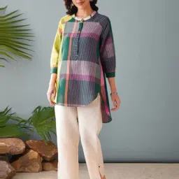 Jaypore Multicolour Handloom Straight Fit Tunic image 3